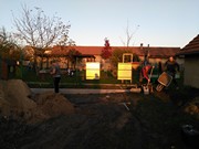 Stavba opěrné zdi u zahrady školy 2017